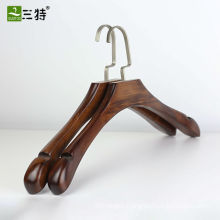 antique lotus shiny wooden coat hangers wholesale